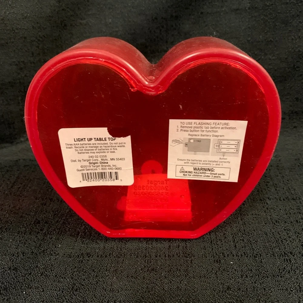 RARE 5 1/2” Target Light Up Tabletop Heart Light NEW